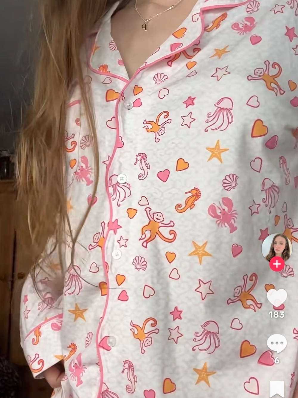 🐙 Roller Rabbit Sea Life Pink and Peach Cotton Pajama Set 🐒 - Picture 6 of 11